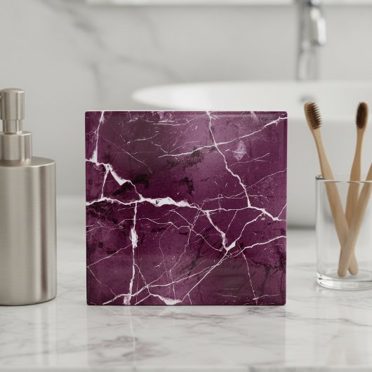 Jewel Tones Marble Abstract Plum Purple ID1288 タイル