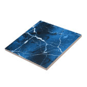 Jewel Tones Marble Abstract Sapphire Blue D1288 タイル (側面)