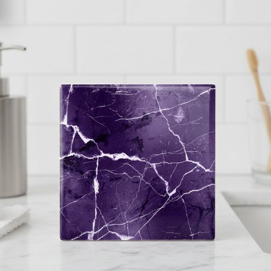 Jewel Tones Marble Amethyst Purple ID1288 タイル