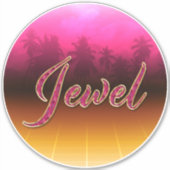 Jewel Vorname Name golden pink Aufkleber Sticker シール (正面)