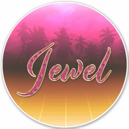 Jewel Vorname Name golden pink Aufkleber Sticker シール (正面)