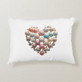 Jeweled Floral Heart Throw Pillow — Romantic Maxim アクセントクッション