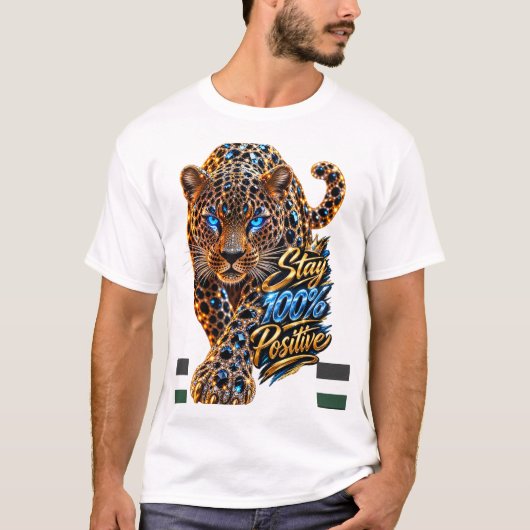 Jeweled Leopard 100% Positive Tシャツ (正面)