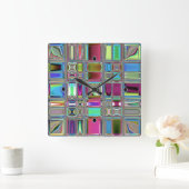 Jeweleeのモダンなモザイク芸術 スクエア壁時計 (ホーム)