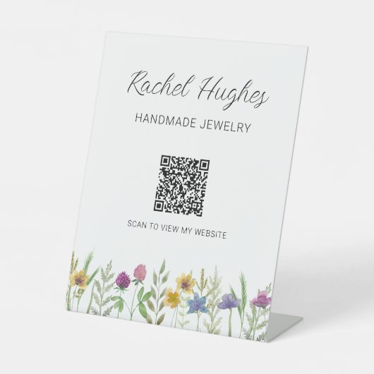 Jeweler Floral Display QR Code 台座サイン (正面)