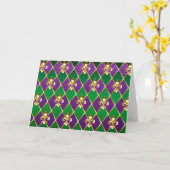 Jewelry Background Mardi Gras カード (黄色い花)