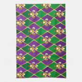 Jewelry Background Mardi Gras キッチンタオル (縦)