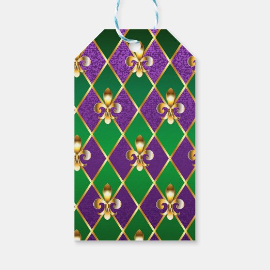 Jewelry Background Mardi Gras ギフトタグ (裏面)