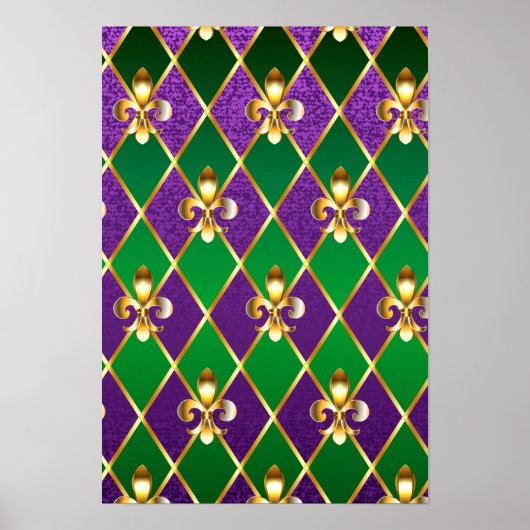 Jewelry Background Mardi Gras ポスター (正面)