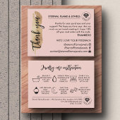 Jewelry Care White Chic Script Pink Thank You Card 名刺