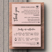 Jewelry Care White Chic Script Pink Thank You Card 名刺