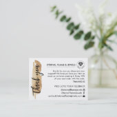 Jewelry Care White Chic Script Thank You Card 名刺 (スタンド正面)