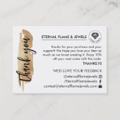 Jewelry Care White Chic Script Thank You Card 名刺 (正面)