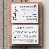 Jewelry Care White Chic Script Thank You Card 名刺