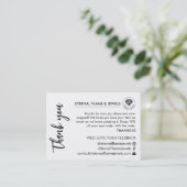 Jewelry Care White Chic Script Thank You Card 名刺 (スタンド正面)