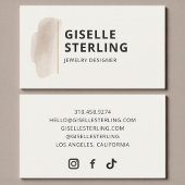 Jewelry Designer Neutral Beige Watercolor Elegant 名刺