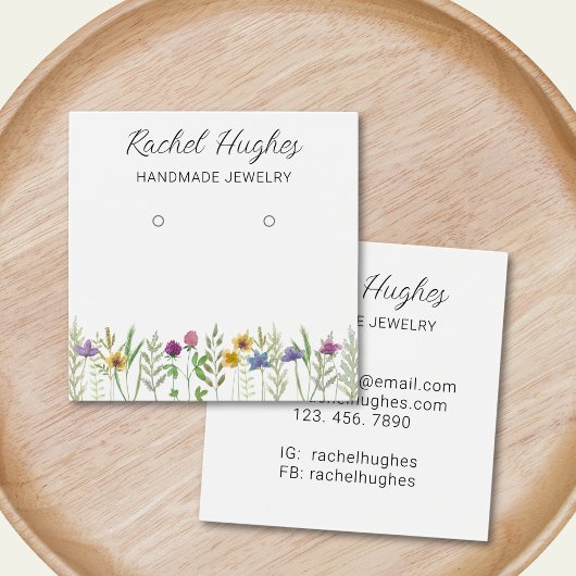Jewelry Earrings Floral Display Card