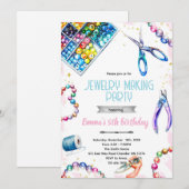 Jewelry Making Party Birthday Invitation 招待状 (正面/裏面)