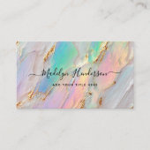 Jewelry Opal Brush Gold QR Code Social Media  名刺 (正面)