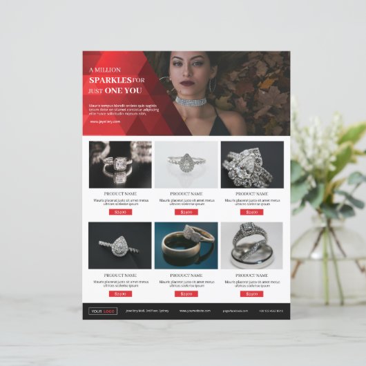 Jewelry Product Promotional Flyer Template (スタンド正面)