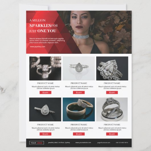 Jewelry Product Promotional Flyer Template (正面)