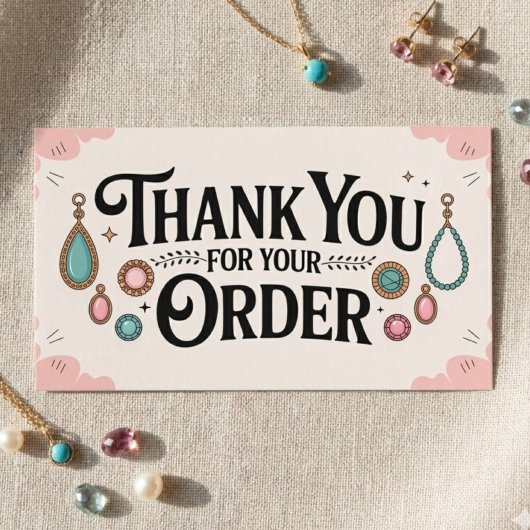 Jewerly Small Business Thank You Business Card 名刺