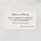 Jewerly Small Business Thank You Business Card 名刺 (裏面)