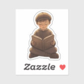 Jewish Boy Reading Book – Cute & Meaningful Design シール (シート)