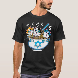 Jewish Cats Ramen Kitten Anime Hanukkah s Chanuka Tシャツ