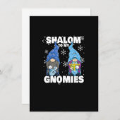 Jewish Hanukkah Menorah Dreidel Gnome Shalom To My 招待状 (正面/裏面)