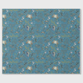 Jewish Happy Hanukkah Menorah & Olive Branches ラッピングペーパー (フラット)