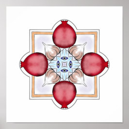 Jewish Luck - Pomegranate, Hamsa, Garlic ポスター