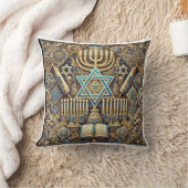 Jewish pillo star of david pillow クッション (ブランケット)