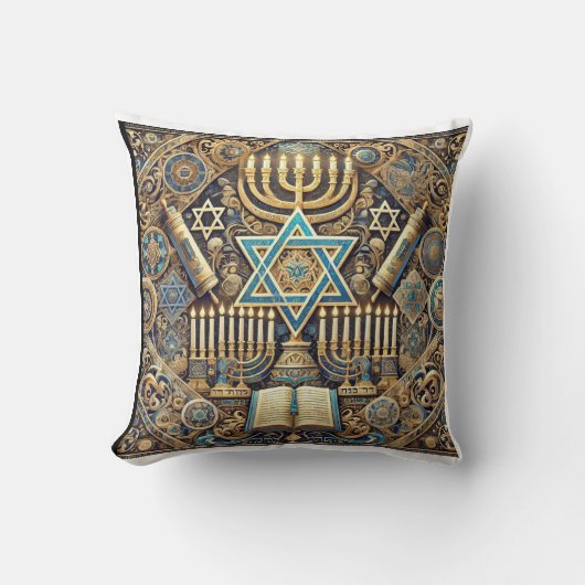 Jewish pillo star of david pillow クッション (正面)