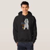 Jewish Poodle Dog Menorah Hanukkah Pajamas Chanuka パーカ (正面フル)