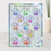 Jewish Sabbath Greetings Around the World Sticker カード (正面)