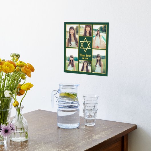 Jewish Star of David自分の写真を追加6写真 箔ポスター (レイダウン (キッチン))