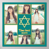 Jewish Star of David自分の写真を追加6写真 箔ポスター (正面)