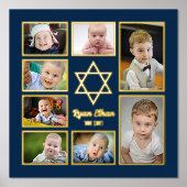Jewish Star of David自分の写真を追加7写真 箔ポスター (正面)