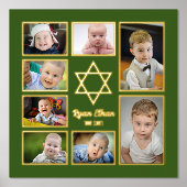 Jewish Star of David自分の写真を追加7写真 箔ポスター (正面)
