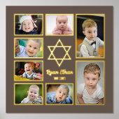 Jewish Star of David自分の写真を追加7写真 箔ポスター (正面)