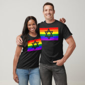 Jewish Star of David LGBTQ Gay Pride Flag Stuff Qu Tシャツ (ユニセックス)
