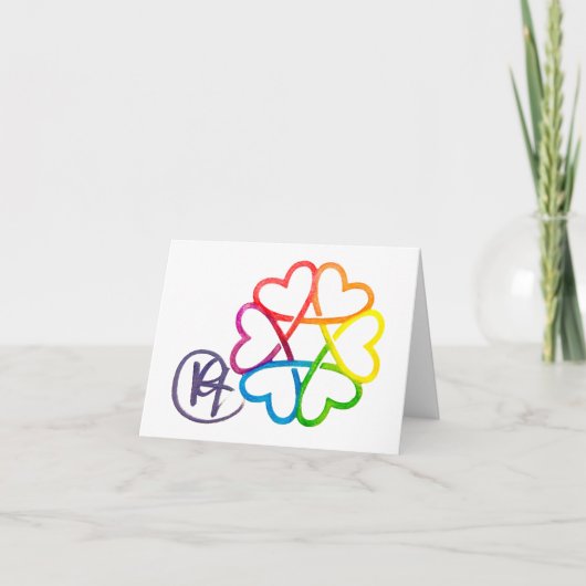 Jewish Star of Hearts Art サンキューカード (正面)