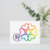 Jewish Star of Hearts Art ポストカード (スタンド正面)