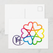 Jewish Star of Hearts Art ポストカード (正面/裏面)