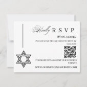 Jewish Wedding RSVP Card with Star of David (正面)