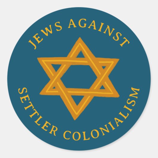 JEWS AGAINST COLONIALISM STAR Political  ラウンドシール (正面)