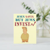 Jews Invest – ユダヤの金融ユーモア ポストカード (スタンド正面)