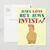 Jews Invest – ユダヤの金融ユーモア ポストカード (正面/裏面)