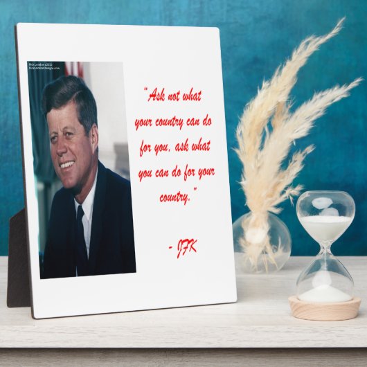 JFKおよびNOT頼引用文 フォトプラーク (側面)